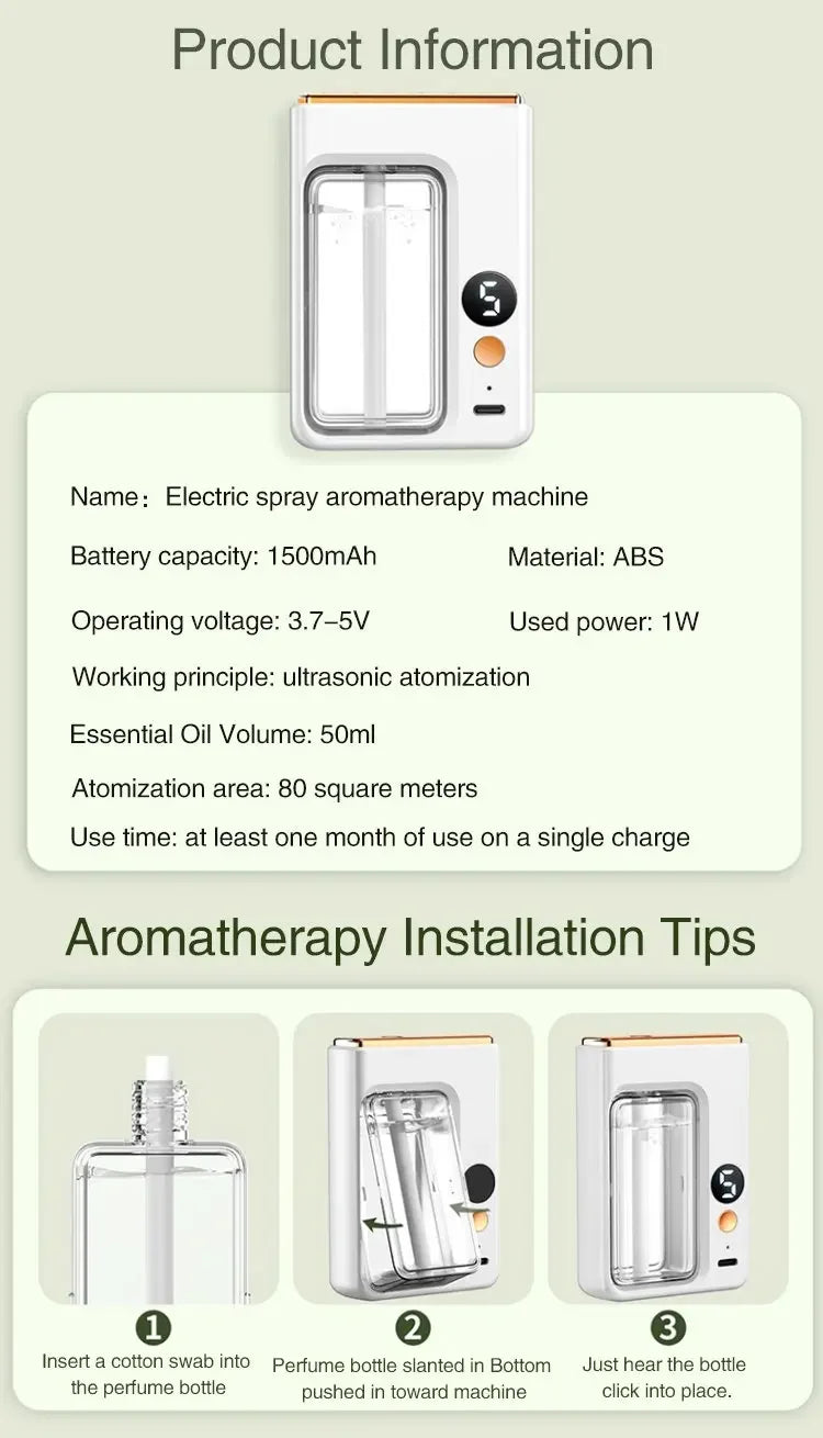 Xiaomi Automatic Diffuser Aromatherapy Car Perfume with Display Essential Oil Humidifier Bathroom Deodorization Air Freshener